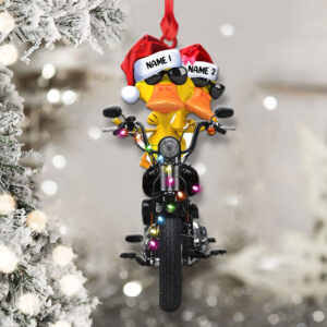 Alternative view of Personalized Gifts For Couple Christmas Ornament Biker Duck Couple 03qhlh0510