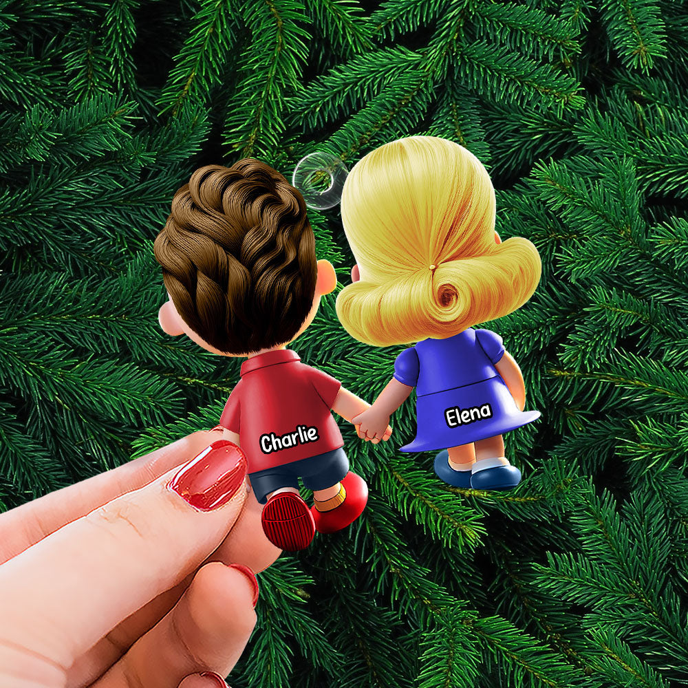 Personalized Gifts For Couple Christmas Ornament Couple Hand In Hand 02OHTI131124 - Image 4