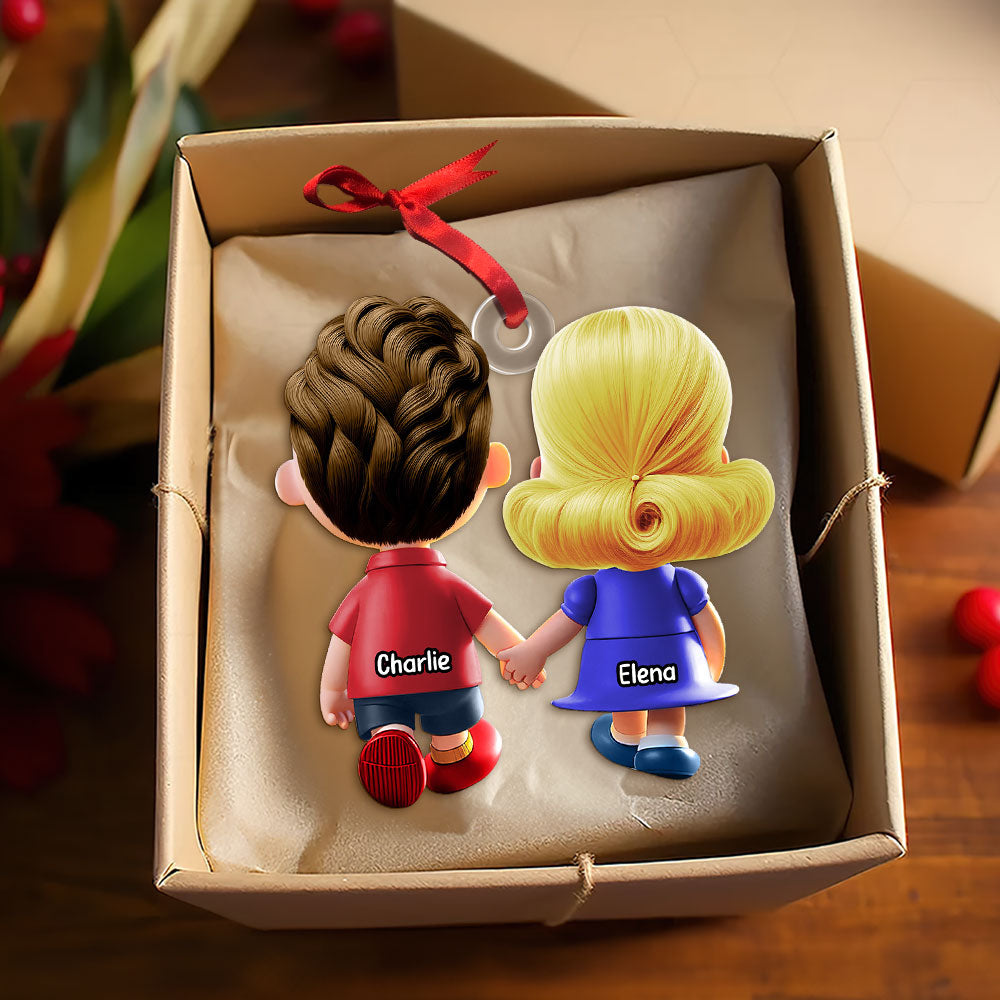 Personalized Gifts For Couple Christmas Ornament Couple Hand In Hand 02OHTI131124