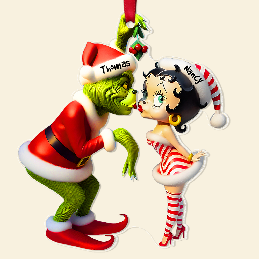 Alternative view of Personalized Gifts For Couple Christmas Ornament Kiss Under The Mistletoe 05xqpu061124