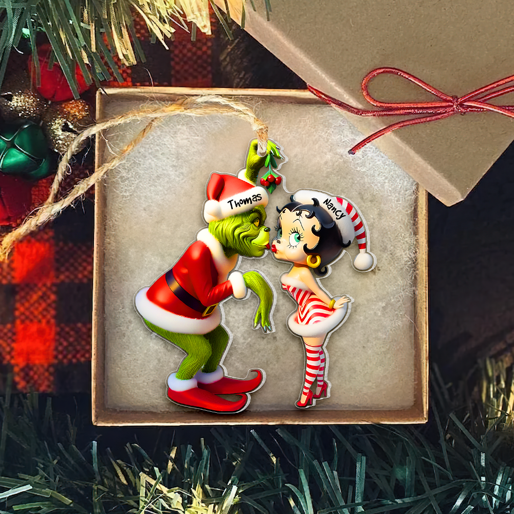 Personalized Gifts For Couple Christmas Ornament Kiss Under The Mistletoe 05xqpu061124 - Image 6