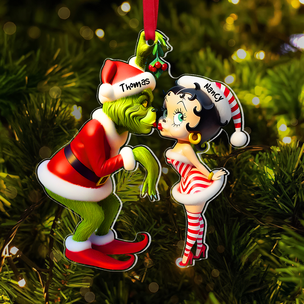 Personalized Gifts For Couple Christmas Ornament Kiss Under The Mistletoe 05xqpu061124 - Image 3