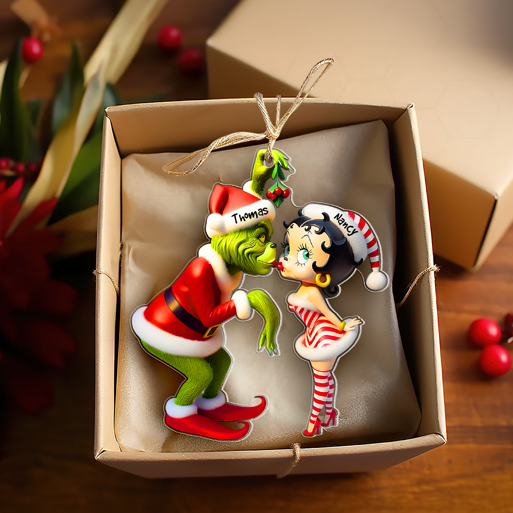 Personalized Gifts For Couple Christmas Ornament Kiss Under The Mistletoe 05xqpu061124 - Image 5