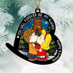 Personalized Gifts For Couple Christmas Ornament, Kissing Couple 01naqn220724hg