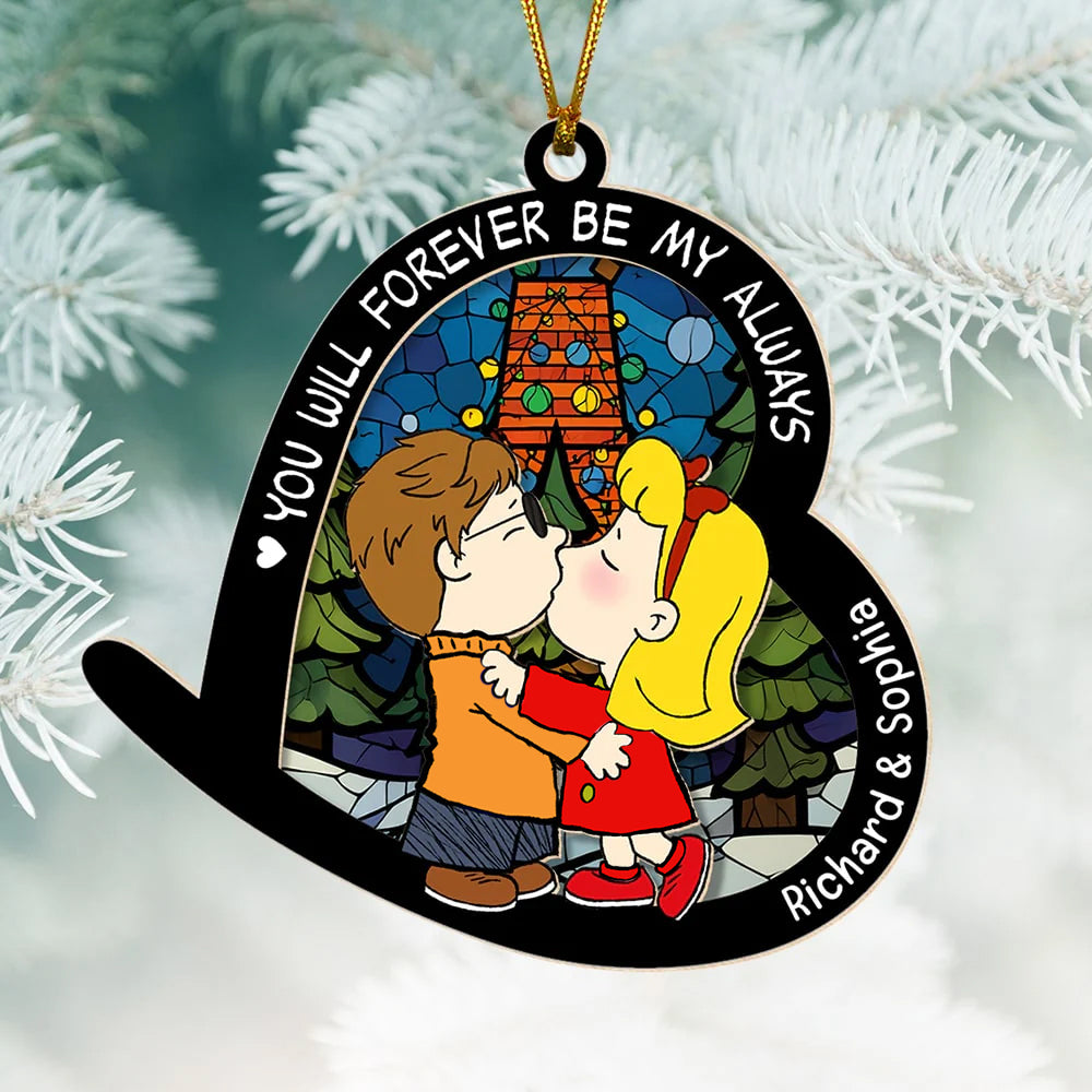 Personalized Gifts For Couple Christmas Ornament, Kissing Couple 01naqn220724hg