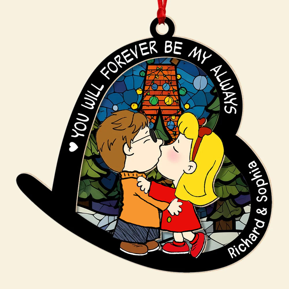 Personalized Gifts For Couple Christmas Ornament, Kissing Couple 01naqn220724hg - Image 3