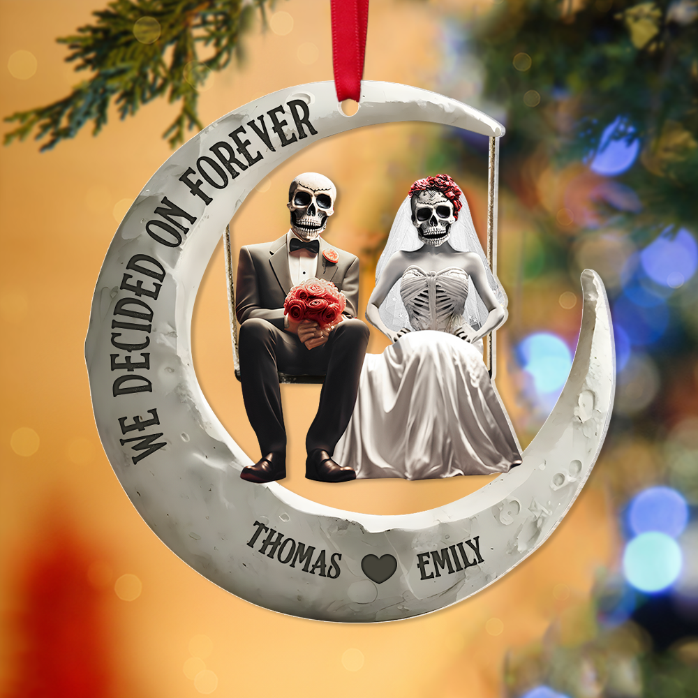 Personalized Gifts For Couple Christmas Skull Couple Ornament 02ohpu081124 - Image 3