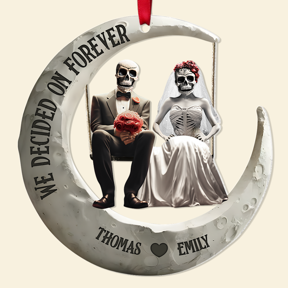 Personalized Gifts For Couple Christmas Skull Couple Ornament 02ohpu081124 - Image 6