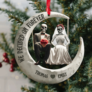Personalized Gifts For Couple Christmas Skull Couple Ornament 02ohpu081124