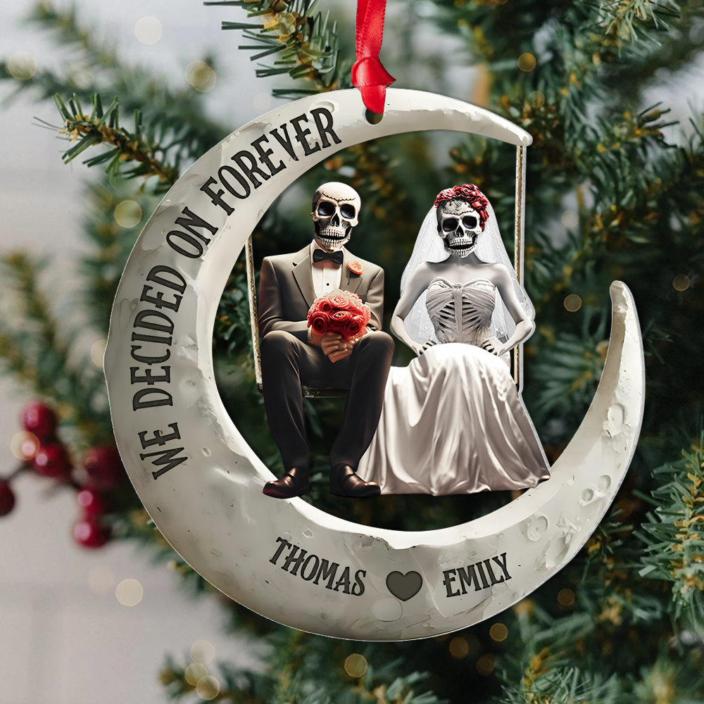 Personalized Gifts For Couple Christmas Skull Couple Ornament 02ohpu081124