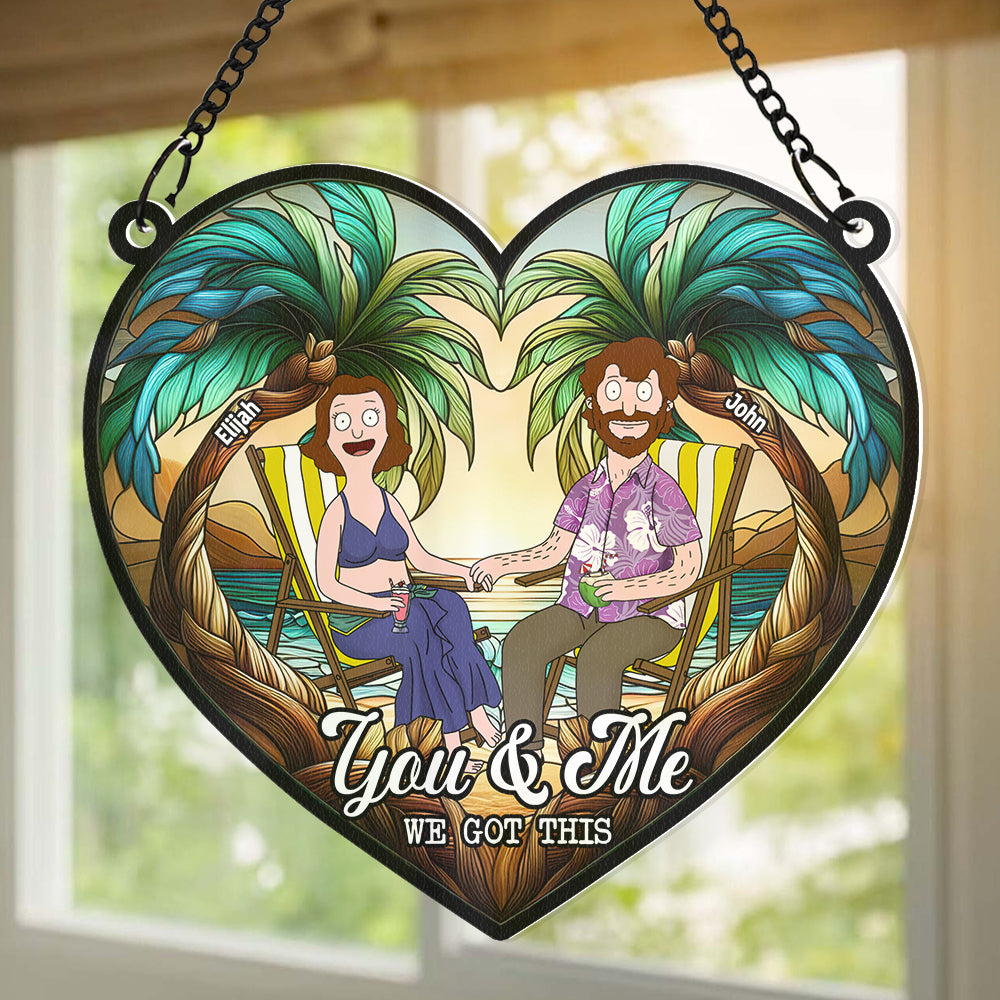 Alternative view of Personalized Gifts For Couple Heart Suncatcher, You And Me We Got This 01TGDT080225PA