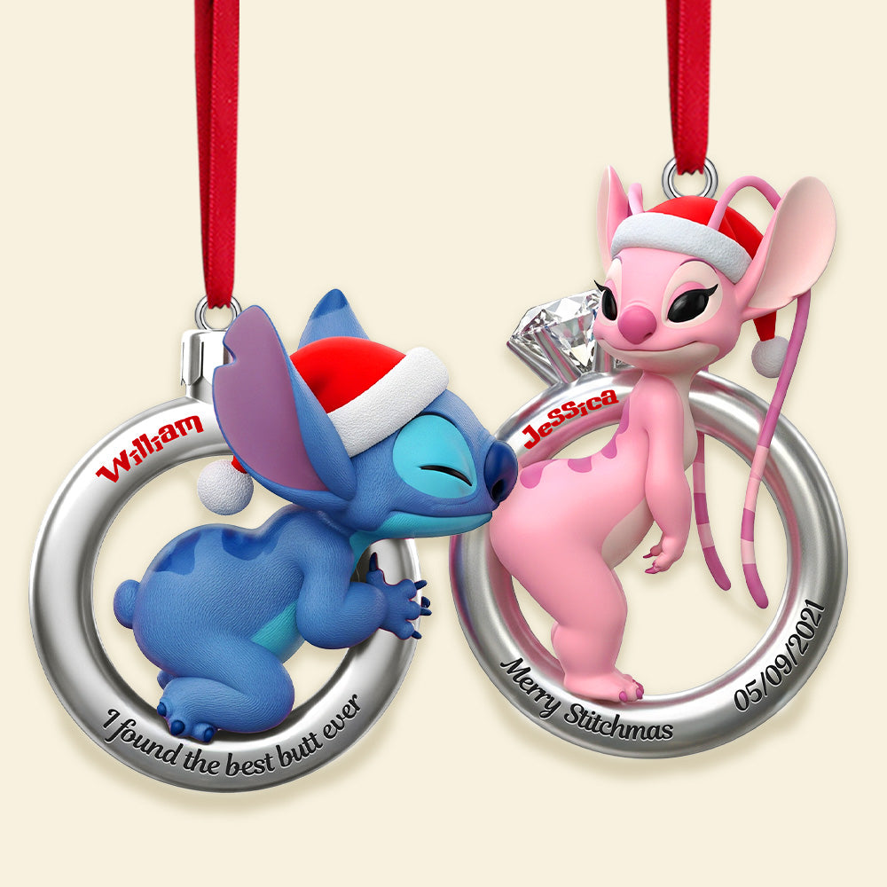 Personalized Gifts For Couple, Little Monster Christmas Rings Acrylic Ornament 03ohmg130925 - Image 3