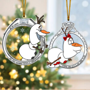 Alternative view of Personalized Gifts For Couple Matching Ornament, Naughty Snowman in Christmas Rings 01tgqn270924
