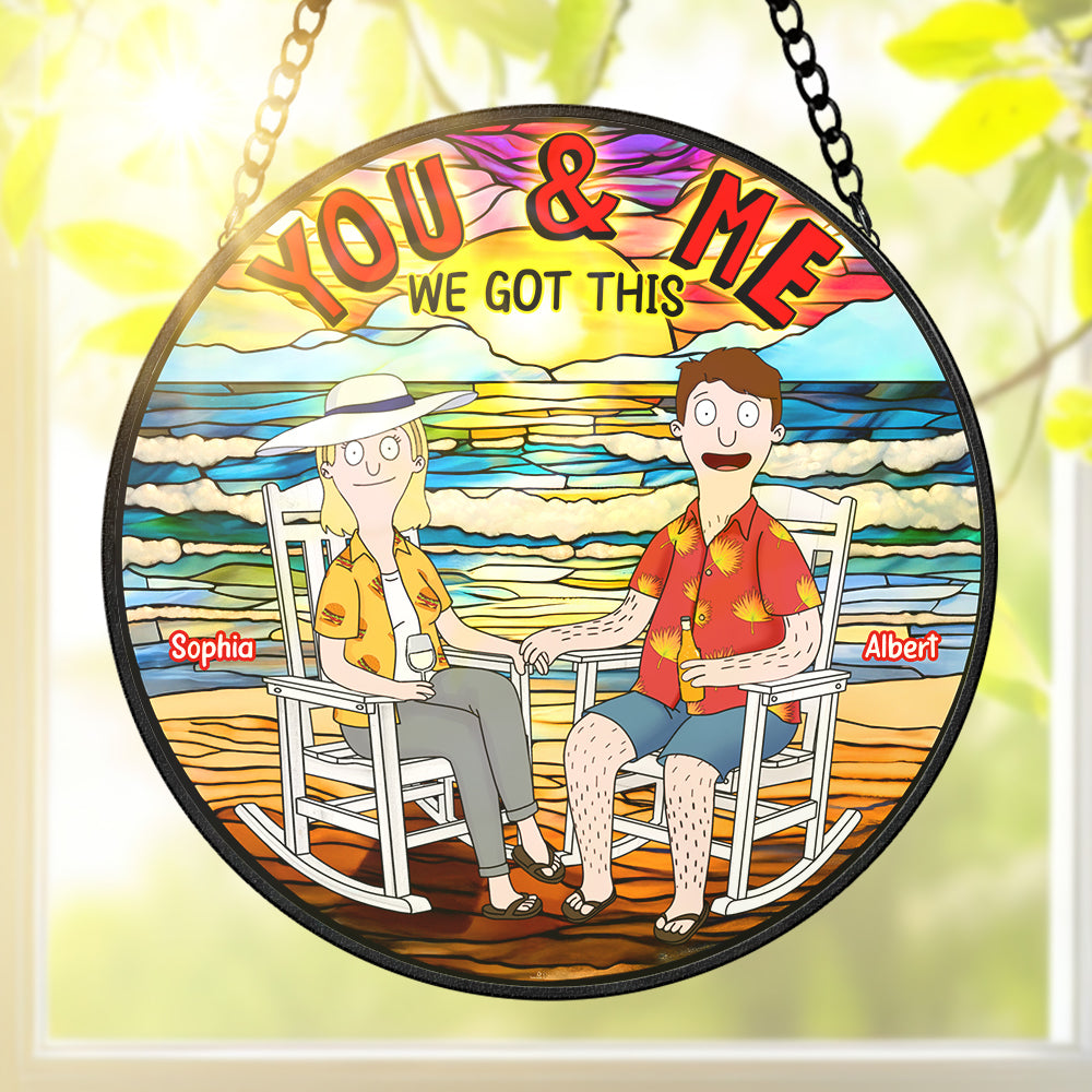 Alternative view of Personalized Gifts For Couple Stained Glass 01huqn280225pa