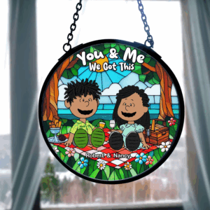 Alternative view of Personalized Gifts For Couple Stained Glass, Happy Picnic 07qhpu080125pa