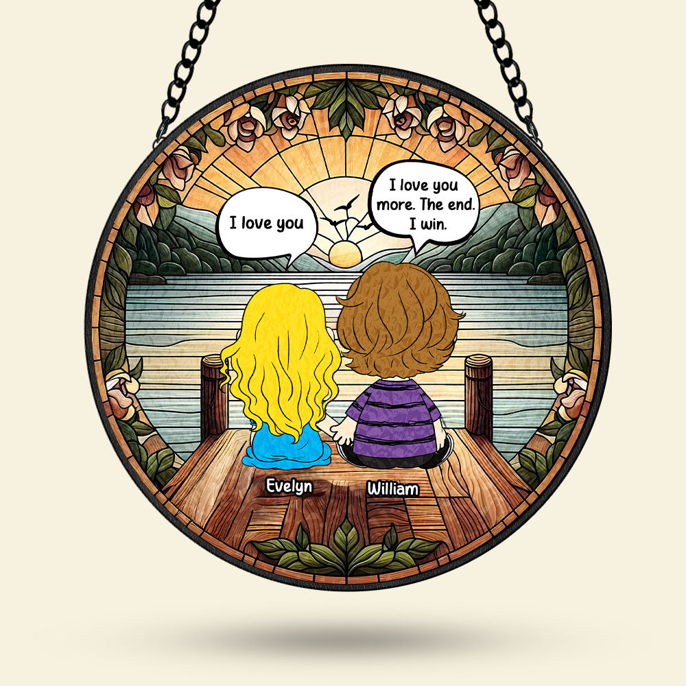 Personalized Gifts For Couple Stained Glass, Romantic Sunset At Dock 02qhti071224hg - Image 4