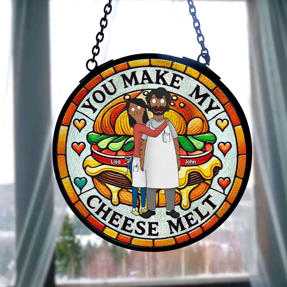 Personalized Gifts For Couple Stained Glass Suncatcher 05TGMH070125HG