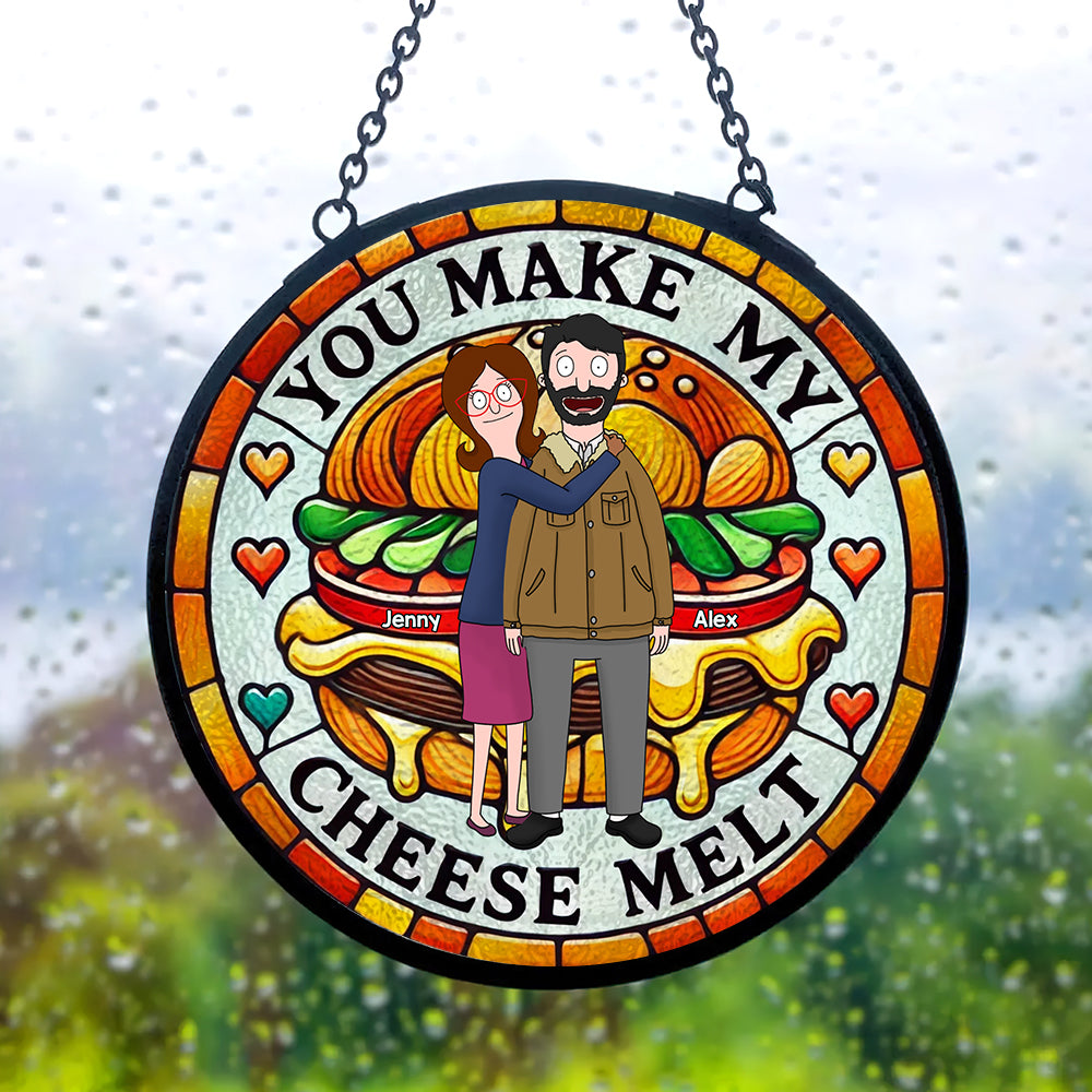 Alternative view of Personalized Gifts For Couple Stained Glass Suncatcher 05TGMH070125HG