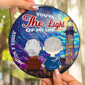 Personalized Gifts For Couple Stained Glass You're The Light Of My Life 03TODT130125HG