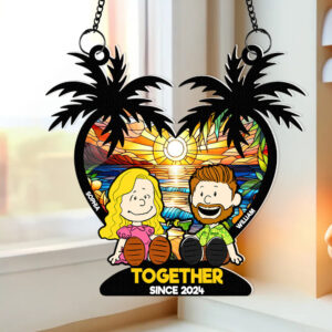Alternative view of Personalized Gifts For Couple Suncatcher Ornament 02KADT080125PA