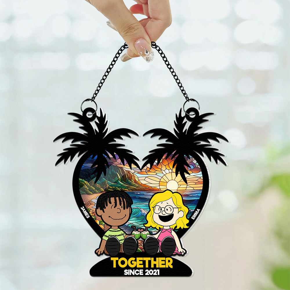 Personalized Gifts For Couple Suncatcher Ornament 02KADT080125PA - Image 3