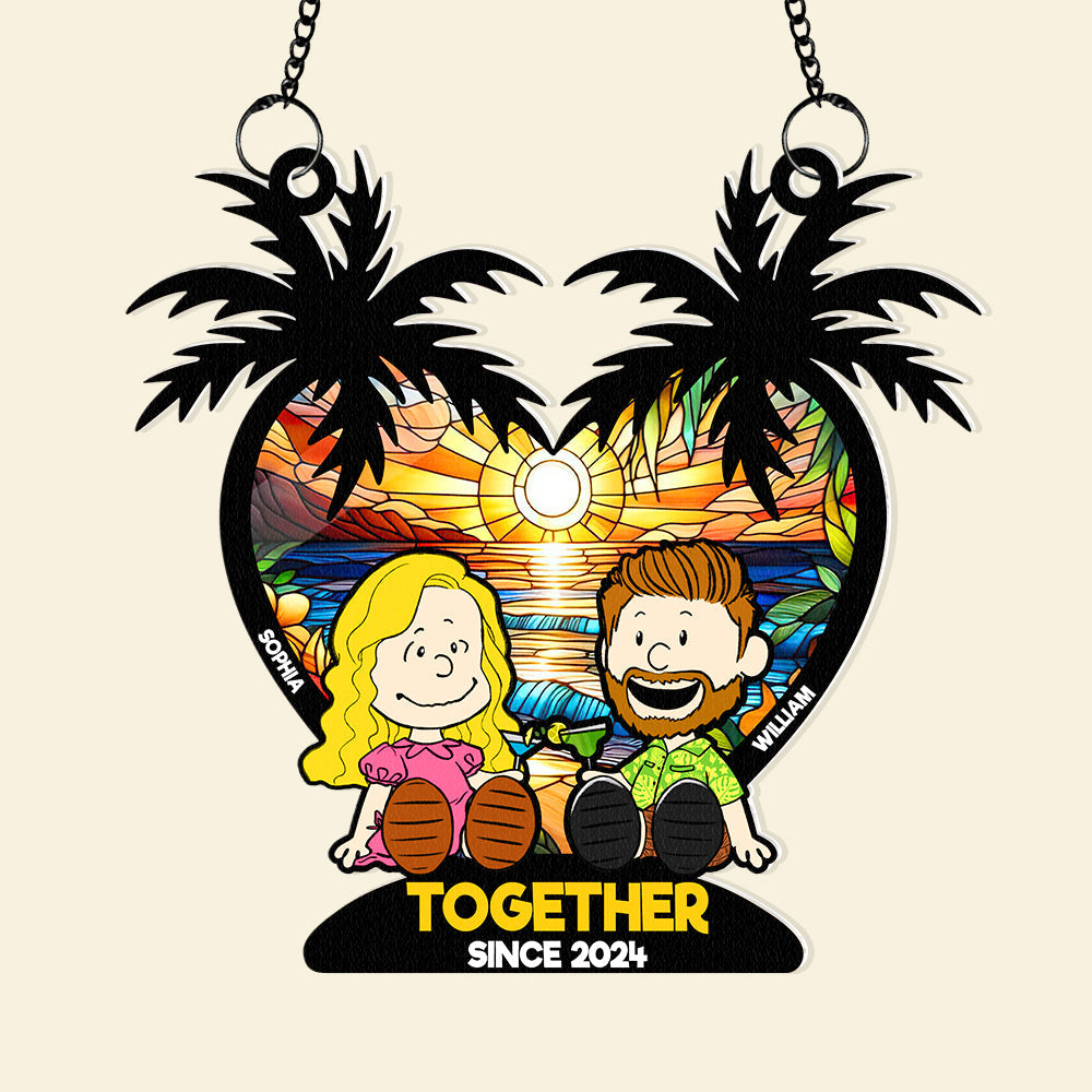 Personalized Gifts For Couple Suncatcher Ornament 02KADT080125PA - Image 4