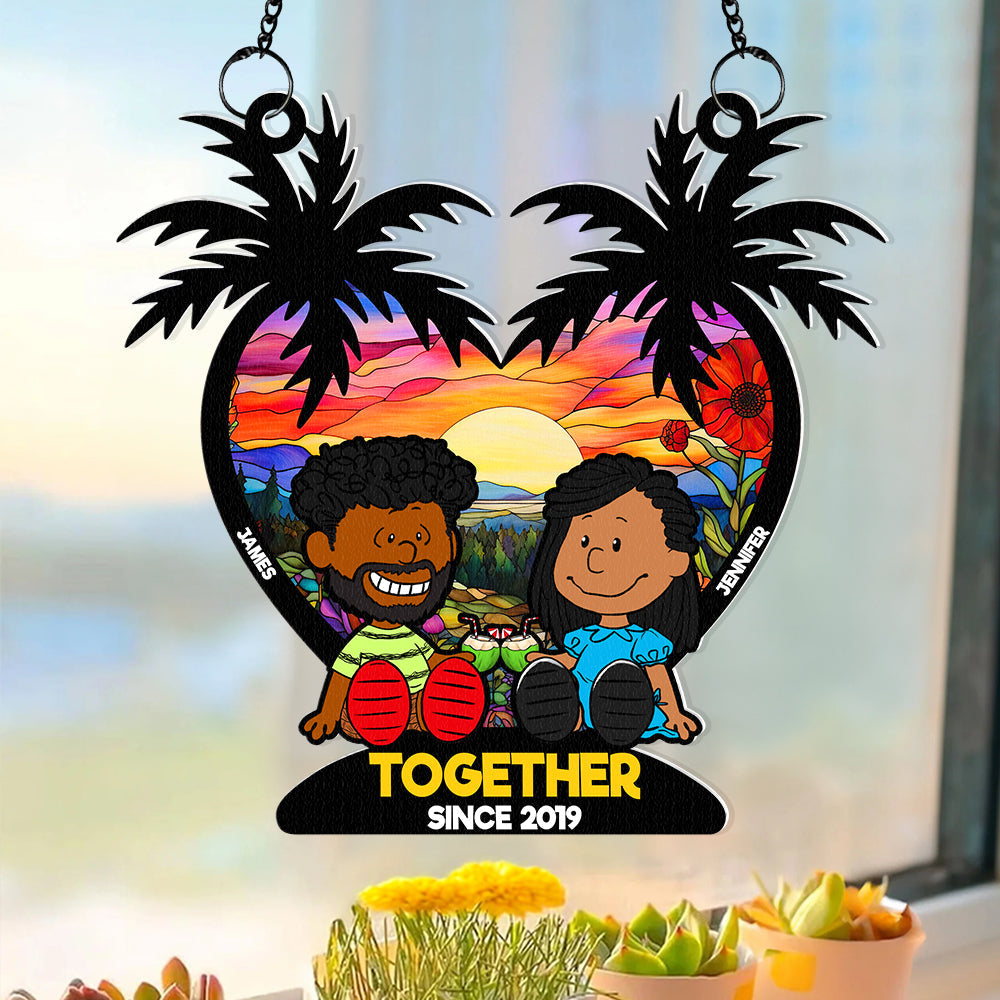 Personalized Gifts For Couple Suncatcher Ornament 02KADT080125PA
