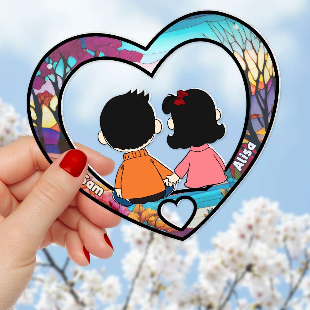 Personalized Gifts For Couple Suncatcher Ornament 02OHMH061224HG - Image 4