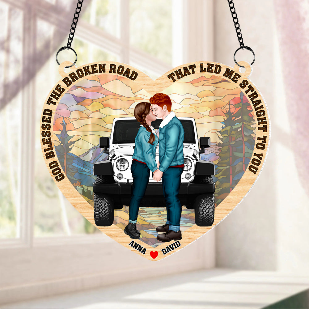 Personalized Gifts For Couple Suncatcher Ornament 02ohtn210624pa