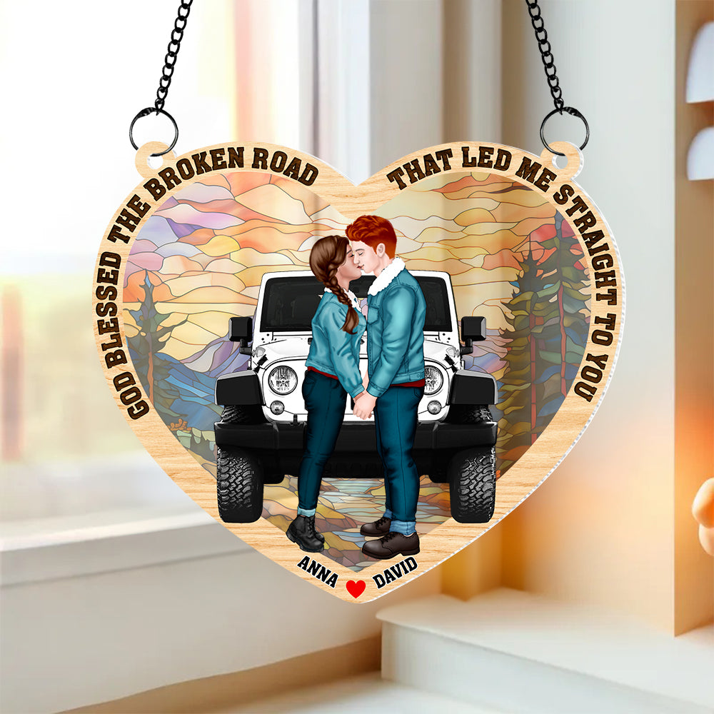 Personalized Gifts For Couple Suncatcher Ornament 02ohtn210624pa - Image 3