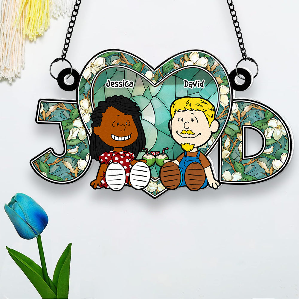 Personalized Gifts For Couple Suncatcher Ornament 03KADT090125PA - Image 4
