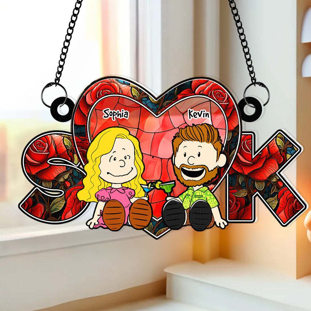 Alternative view of Personalized Gifts For Couple Suncatcher Ornament 03KADT090125PA