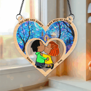 Alternative view of Personalized Gifts For Couple Suncatcher Ornament 03kapu091224hg