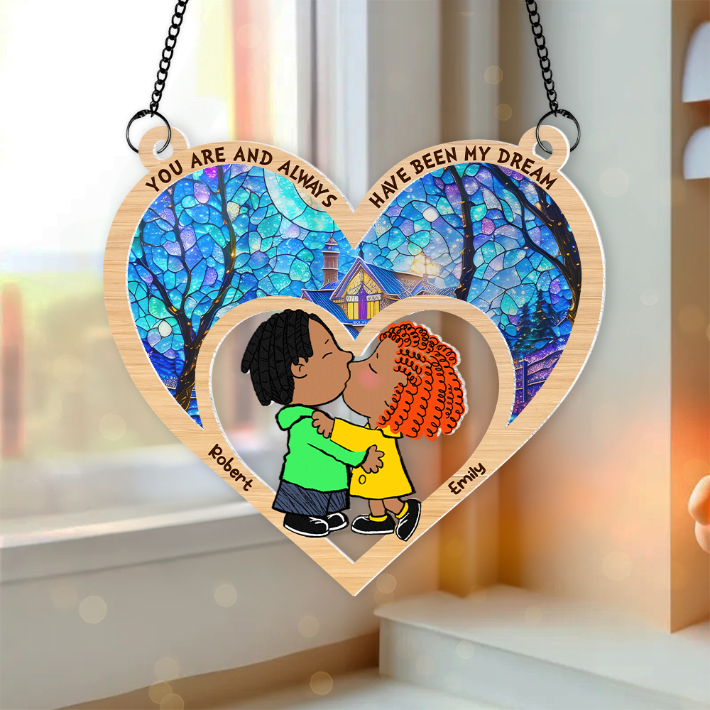 Alternative view of Personalized Gifts For Couple Suncatcher Ornament 03kapu091224hg