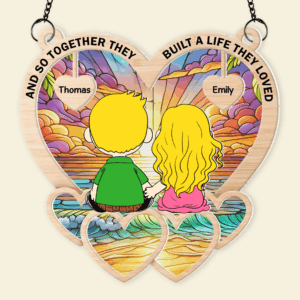 Alternative view of Personalized Gifts For Couple Suncatcher Ornament 03kapu301224hg