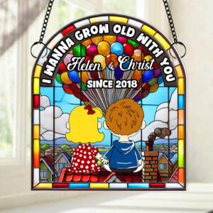Alternative view of Personalized Gifts For Couple Suncatcher Ornament 04QHDT251224HG