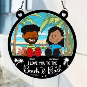 Alternative view of Personalized Gifts For Couple Suncatcher Ornament 04toti080125pa
