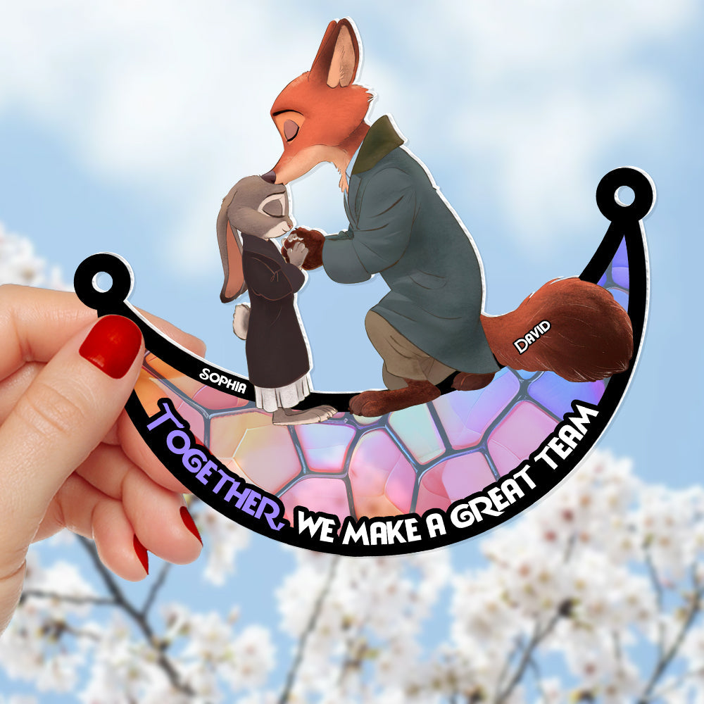 Personalized Gifts For Couple Suncatcher Ornament 05KADT060624 - Image 3
