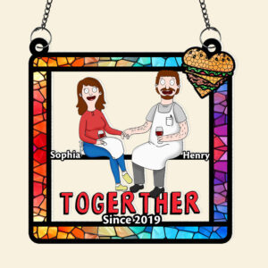 Alternative view of Personalized Gifts For Couple Suncatcher Ornament 06ohqn130225pa