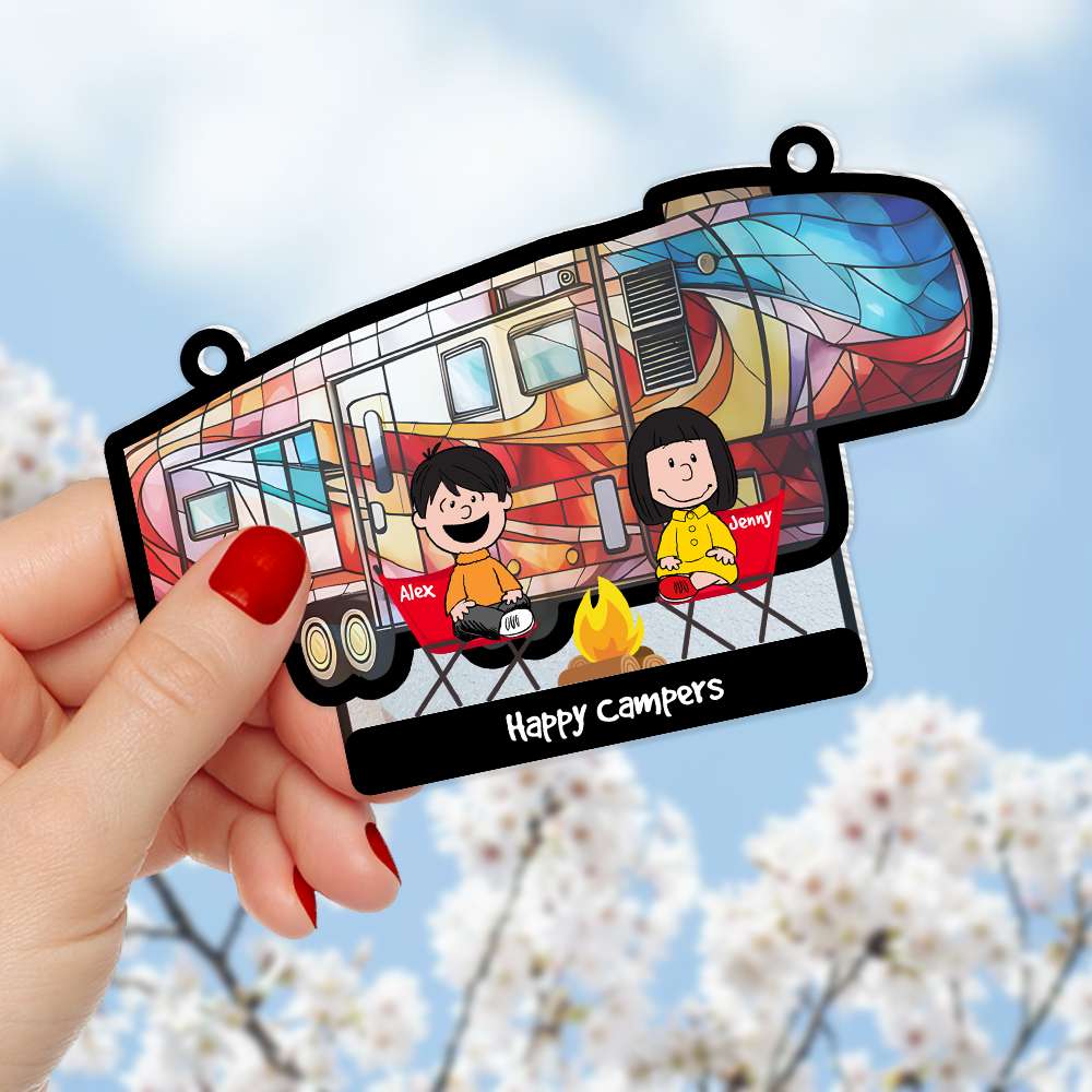 Personalized Gifts For Couple Suncatcher Ornament Camping Couple 04KAMH131224HH - Image 4