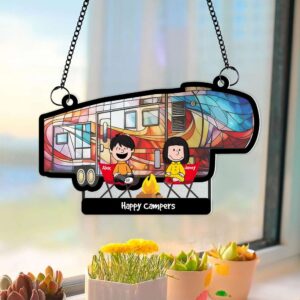 Personalized Gifts For Couple Suncatcher Ornament Camping Couple 04KAMH131224HH