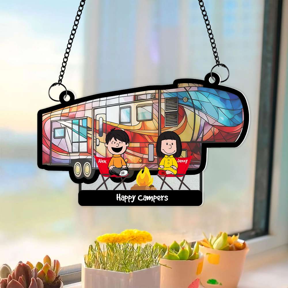 Personalized Gifts For Couple Suncatcher Ornament Camping Couple 04KAMH131224HH