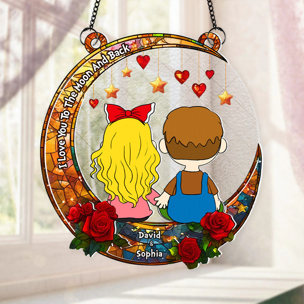 Personalized Gifts For Couple Suncatcher Ornament Cartoon Couple 01xqpu051224hg