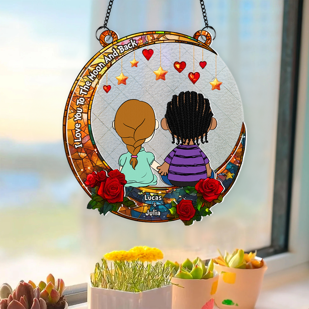 Personalized Gifts For Couple Suncatcher Ornament Cartoon Couple 01xqpu051224hg - Image 7