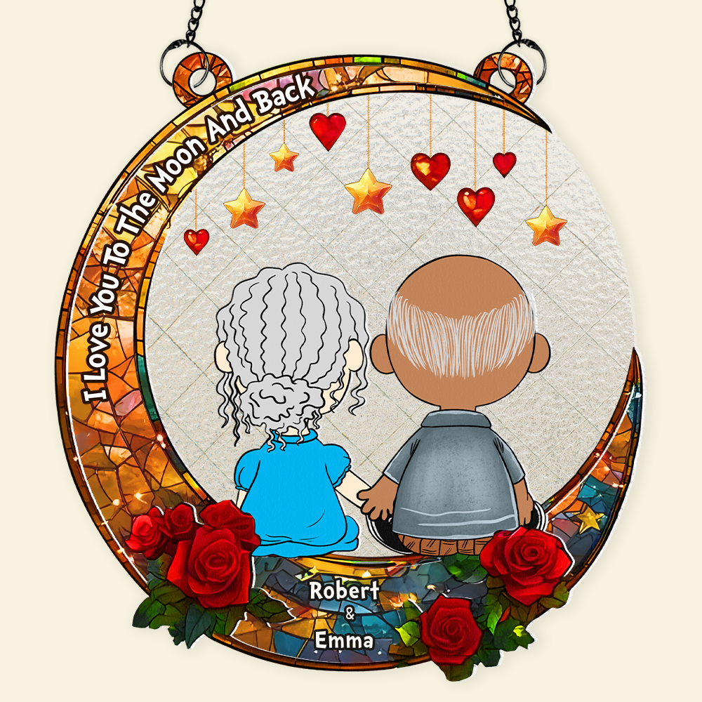 Personalized Gifts For Couple Suncatcher Ornament Cartoon Couple 01xqpu051224hg - Image 3