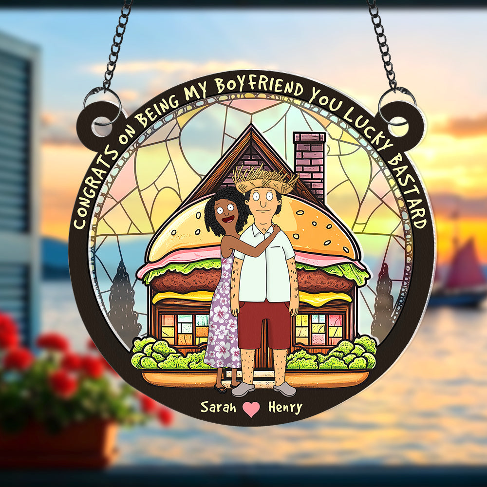 Personalized Gifts For Couple Suncatcher Ornament, Congrats On Being My Husband 01tgqn130225hg