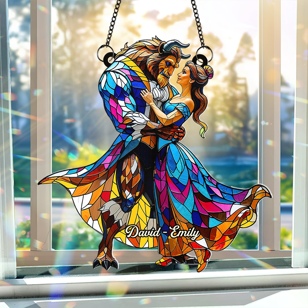 Personalized Gifts For Couple Suncatcher Ornament, Fairy Tale Romantic 06TGPU090725 - Image 3