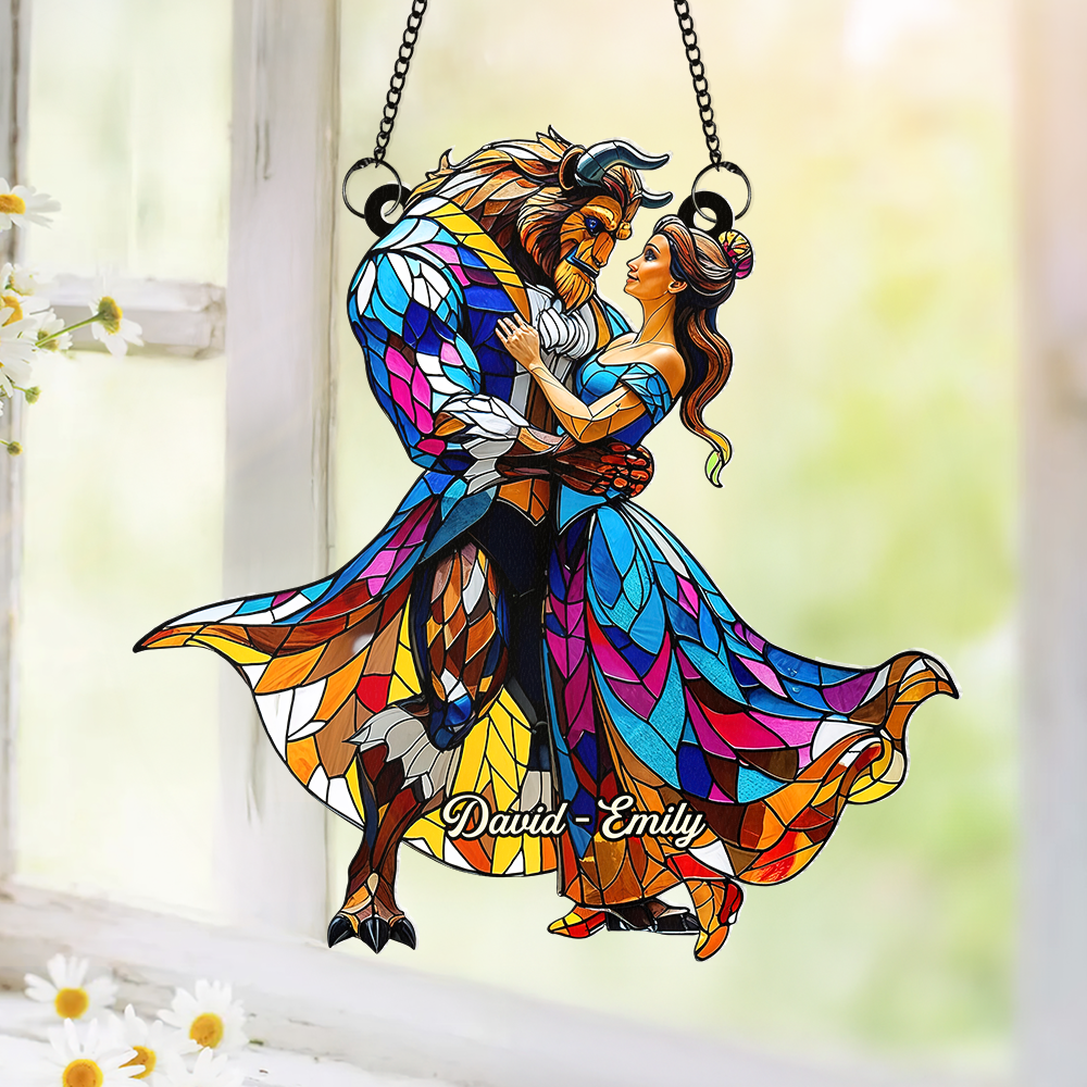 Personalized Gifts For Couple Suncatcher Ornament, Fairy Tale Romantic 06TGPU090725 - Image 4