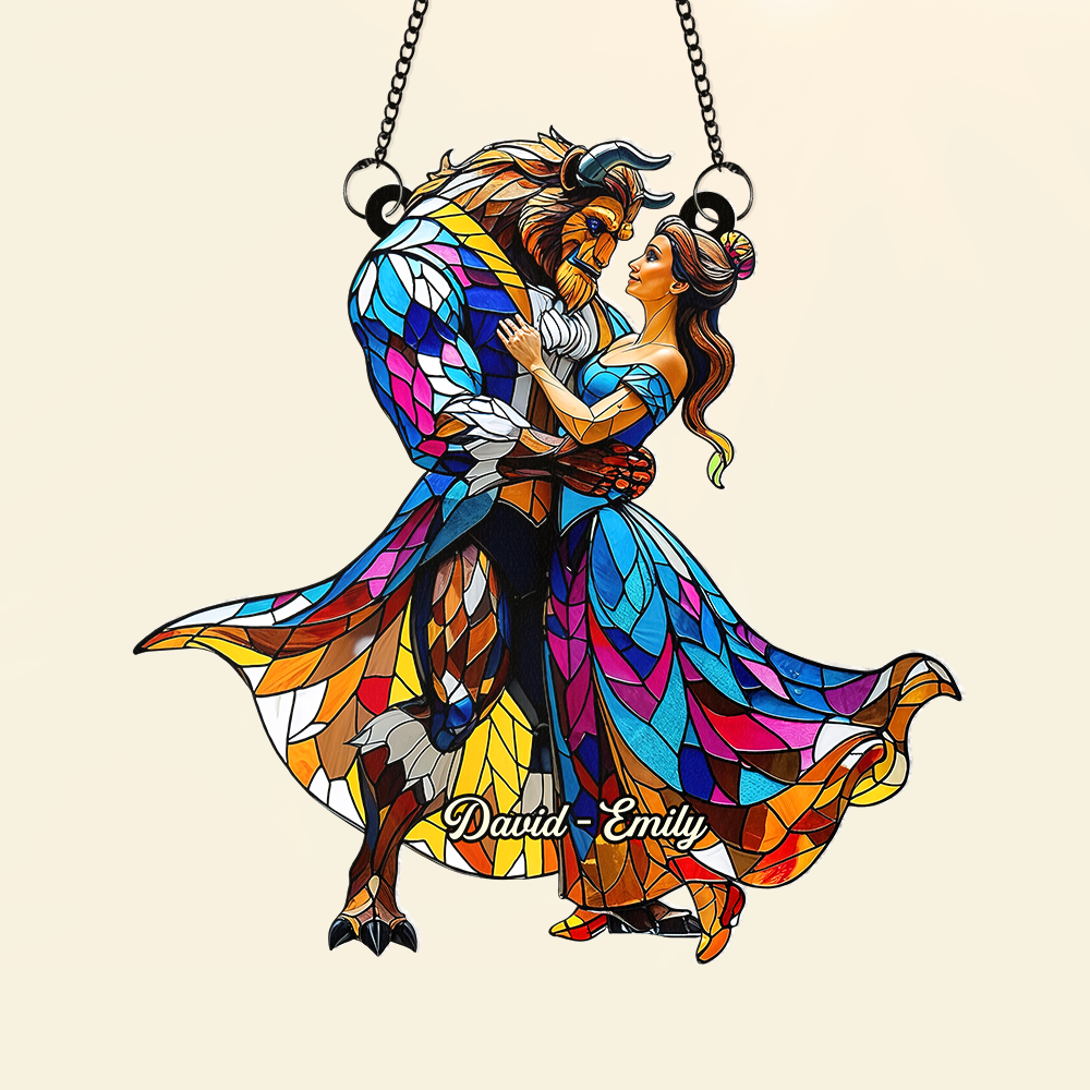 Personalized Gifts For Couple Suncatcher Ornament, Fairy Tale Romantic 06TGPU090725 - Image 5