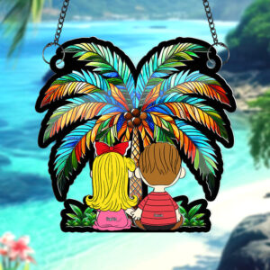 Personalized Gifts For Couple Suncatcher Ornament Summer Couple 02KAQN261224HG